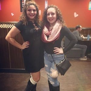 Black shirt dress with cross front